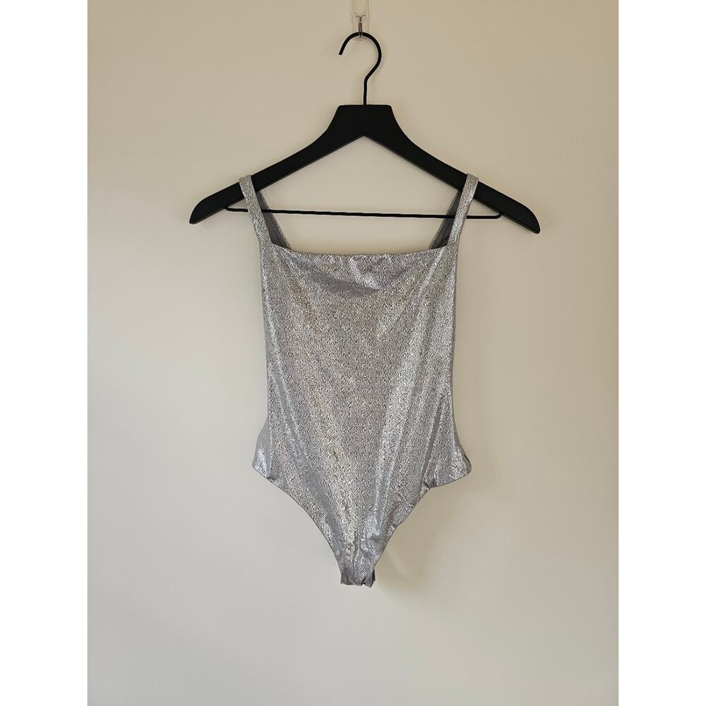 NEW SKIMS Fits Everybody Squareneck Bodysuit in Silver - Picture 3 of 8